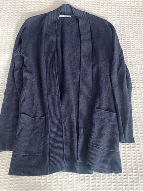 Pink Clover Navy Ribbed Knit Cardigan